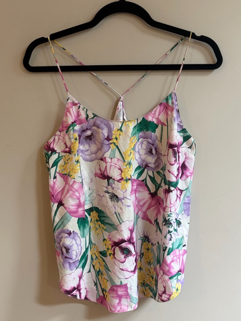 Victoria’s Secret Multicolor Floral Flower Tank Top Satin Feel Summer Spring